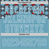 Custom Shadow Blue White 3D Pattern Design Father's Day Mustache Authentic Baseball Jersey