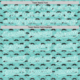 Custom Ice Blue White 3D Pattern Design Father's Day Mustache Authentic Baseball Jersey