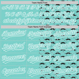 Custom Ice Blue White 3D Pattern Design Father's Day Mustache Authentic Baseball Jersey