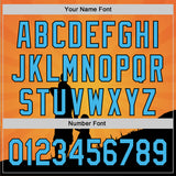 Custom Bay Orange Sky Blue-Black 3D Pattern Design Father's Day Family Love Authentic Baseball Jersey