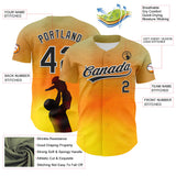 Custom Old Gold Black-White 3D Pattern Design Father's Day Family Love Authentic Baseball Jersey