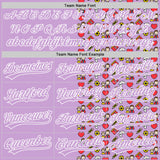 Custom Light Purple White 3D Pattern Design Father's Day Family Love Authentic Baseball Jersey