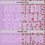 Custom Light Purple White 3D Pattern Design Father's Day Family Love Authentic Baseball Jersey