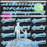 Custom Black Sky Blue-White 3D Pattern Design Father's Day Family Love Authentic Baseball Jersey