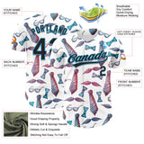 Custom White Black-Sky Blue 3D Pattern Design Father's Day Mustache And Tie Authentic Baseball Jersey