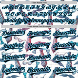 Custom White Black-Sky Blue 3D Pattern Design Father's Day Mustache And Tie Authentic Baseball Jersey