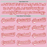 Custom Light Pink White-Red 3D Pattern Design Mother's Day Family Love Authentic Baseball Jersey