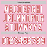 Custom Light Pink White-Red 3D Pattern Design Mother's Day Family Love Authentic Baseball Jersey