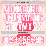 Custom Cream White-Pink 3D Pattern Design Mother's Day Family Love Authentic Baseball Jersey