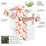 Custom White Red 3D Pattern Design Mother's Day Love Authentic Baseball Jersey
