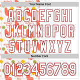 Custom White Red 3D Pattern Design Mother's Day Love Authentic Baseball Jersey