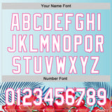 Custom Ice Blue White-Pink 3D Pattern Design Mother's Day Flower Authentic Baseball Jersey