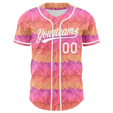 Custom Pink White-Purple 3D Pattern Design Mother's Day Flower Authentic Baseball Jersey