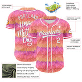 Custom Pink White-Purple 3D Pattern Design Mother's Day Flower Authentic Baseball Jersey