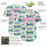 Custom White Pink 3D Pattern Design Mother's Day Flower Authentic Baseball Jersey