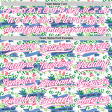 Custom White Pink 3D Pattern Design Mother's Day Flower Authentic Baseball Jersey