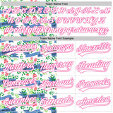 Custom White Pink 3D Pattern Design Mother's Day Flower Authentic Baseball Jersey