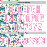 Custom White Pink 3D Pattern Design Mother's Day Flower Authentic Baseball Jersey