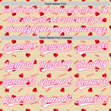 Custom Cream White-Pink 3D Pattern Design Mother's Day Love Authentic Baseball Jersey