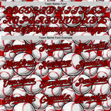 Custom Red Black-White Comic Doodle Ballgame 3D Pattern Design Authentic Baseball Jersey