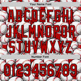 Custom Red Black-White Comic Doodle Ballgame 3D Pattern Design Authentic Baseball Jersey