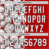 Custom Red White-Black Comic Doodle Ballgame 3D Pattern Design Authentic Baseball Jersey