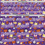 Custom Purple White Comic Doodle Ballgame 3D Pattern Design Authentic Baseball Jersey
