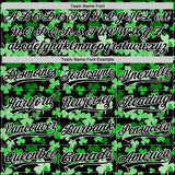Custom Black White 3D St. Patrick's Day Shamrock Authentic Baseball Jersey
