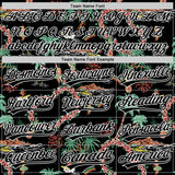 Custom Black White 3D Hawai Island Tropical Palm Tree And Flower Authentic Baseball Jersey