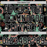 Custom Black White 3D Hawai Island Tropical Palm Tree And Flower Authentic Baseball Jersey