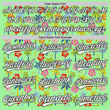 Custom Pea Green White-Black 3D Hawai Tropical Palm Tree And Flower Authentic Baseball Jersey