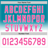 Custom Teal Pink-White 3D Pattern Design Gradient Mother's Day Family Love Authentic Baseball Jersey