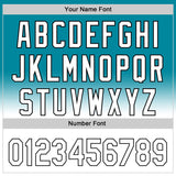 Custom Teal White-Black 3D Pattern Design Gradient Mother's Day Flower Authentic Baseball Jersey