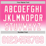 Custom Pink White-Neon Pink 3D Pattern Design Gradient Mother's Day Family Love Authentic Baseball Jersey