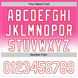 Custom Pink White-Red 3D Pattern Design Gradient Mother's Day Family Love Authentic Baseball Jersey