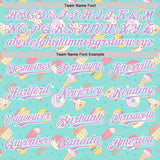 Custom Ice Blue Light Purple-White 3D Pattern Design Foodie Fast Food Burger Fries Pizza Authentic Baseball Jersey