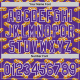 Custom Purple White 3D Pattern Design Foodie Fast Food Hot Dog Authentic Baseball Jersey