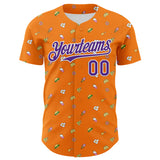 Custom Bay Orange Purple-White 3D Pattern Design Foodie Fast Food Cheese Pizza Dessert Ice Cream Authentic Baseball Jersey