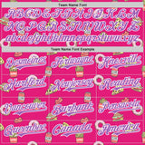 Custom Hot Pink Medium Purple-White 3D Pattern Design Foodie Fast Food Pizza Donut Cola Authentic Baseball Jersey
