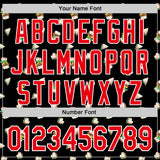 Custom Black Fire Red-White 3D Pattern Design Foodie Fast Food Sandwich Authentic Baseball Jersey