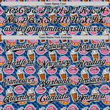 Custom US Navy Blue Black-White 3D Pattern Design Foodie Food Dessert Milkshake Donut Authentic Baseball Jersey