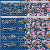 Custom US Navy Blue Black-White 3D Pattern Design Foodie Food Dessert Milkshake Donut Authentic Baseball Jersey