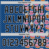 Custom US Navy Blue Black-White 3D Pattern Design Foodie Food Dessert Milkshake Donut Authentic Baseball Jersey