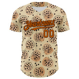 Custom Cream Texas Orange-Brown 3D Pattern Design Foodie Food Snack Chocolate Cookie Authentic Baseball Jersey