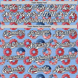Custom Light Blue White-Black 3D Pattern Design USA Flag Foodie Food Dessert Donut Authentic Baseball Jersey