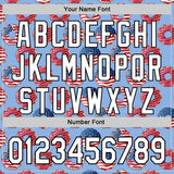 Custom Light Blue White-Black 3D Pattern Design USA Flag Foodie Food Dessert Donut Authentic Baseball Jersey