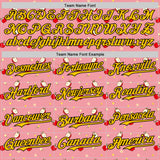 Custom Medium Pink Yellow-Black 3D Pattern Design Foodie Food Fruit Apple Authentic Baseball Jersey