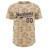 Custom City Cream Brown-White 3D Pattern Design Foodie Food Snack Chocolate Cookie Authentic Baseball Jersey