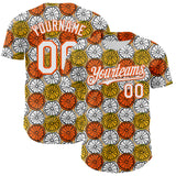 Custom Gold White-Orange 3D Pattern Design Foodie Food Fruit Orange Authentic Baseball Jersey