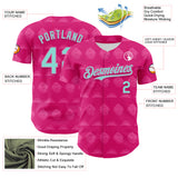 Custom Hot Pink Ice Blue-Pink 3D Pattern Design Foodie Food Dessert Cake Authentic Baseball Jersey